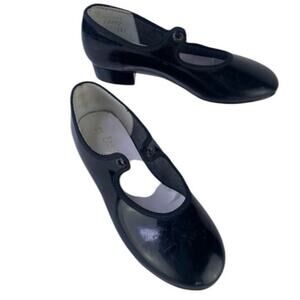 Spotlights Girls Black Patent Leather Tap Dance Shoe Made In The USA 12170 S 12